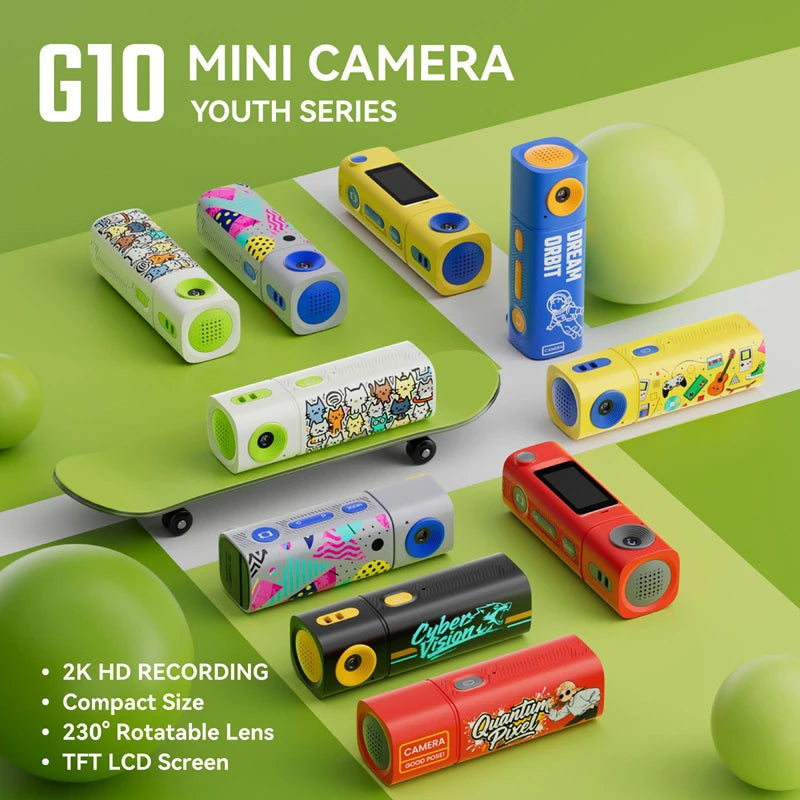 Lenovo G10 Mini Thumb Camera - 2K HD Wide-Angle Student Action Camera in Dopamine Colorway