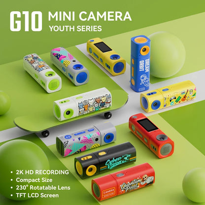 Lenovo G10 Mini Thumb Camera - 2K HD Wide-Angle Student Action Camera in Dopamine Colorway