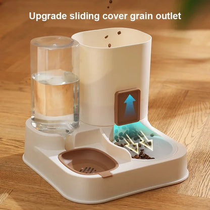 Automatic Cat Feeder & Water Dispenser – Large Capacity Dry & Wet Food Container