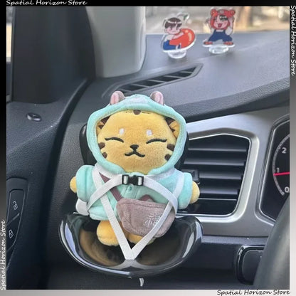 Mini Plush Doll Safety Seat – Kawaii Labubu Idol Car Ornament, Air Aromatherapy Decoration Accessories