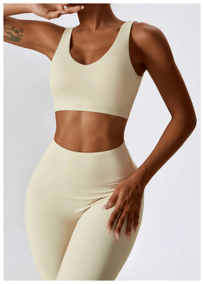 2PCS Seamless Women’s Yoga Set – Long Sleeve Crop Top & Leggings Workout Outfit, Athletic Gym Sportswear