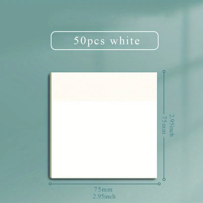 50 Sheets Transparent Waterproof Sticky Notes – Self-Adhesive Memo Pads for School & Office Use, Clear Stationery Notepad Supplies