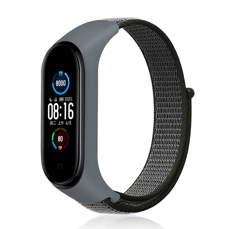 Nylon Loop Strap for Xiaomi Mi Band - Adjustable Sport Wristband Bracelet for Mi Band 3 4 5 6 7 8