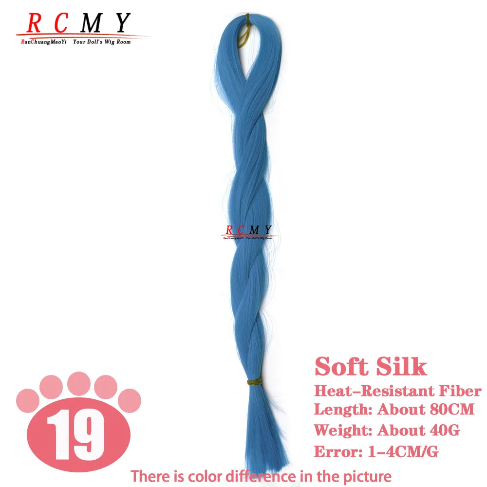 RCMY BJD/SD Doll Wig - Soft Blue Heat-Resistant Silk Synthetic Hair for 1/3, 1/4 & 1/6 Dolls