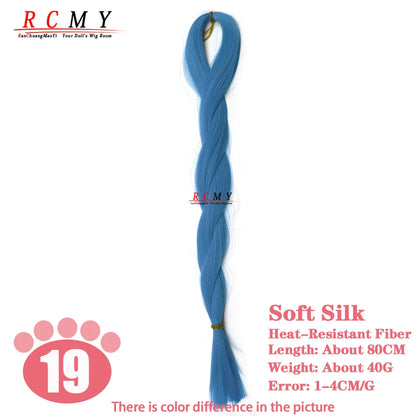 RCMY BJD/SD Doll Wig - Soft Blue Heat-Resistant Silk Synthetic Hair for 1/3, 1/4 & 1/6 Dolls