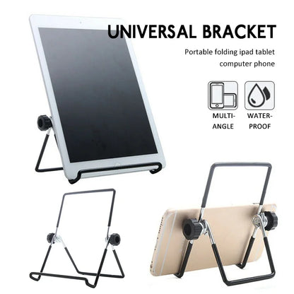 Universal Metal Tablet Holder Stand – Foldable Adjustable Desk Mount for Samsung Galaxy Tab S9, S8, Tablets & Phones Flexible Support Bracket