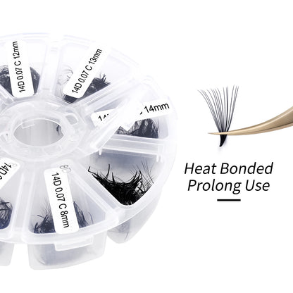 Wendy Lash Premade Volume Fans – 3D/5D/6D/10D/14D/16D Thin Root Eyelash Extensions, Sharp Pointy Stem, 520 Loose Lashes