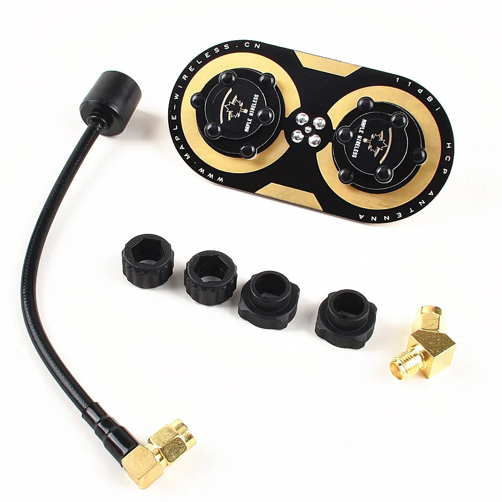 Maple Leaf 5.8GHz 11dBi Circular-Polarized FPV Antenna Kit — Compatible with FatShark & SKYZONE EV300D RC Goggles/Monitors