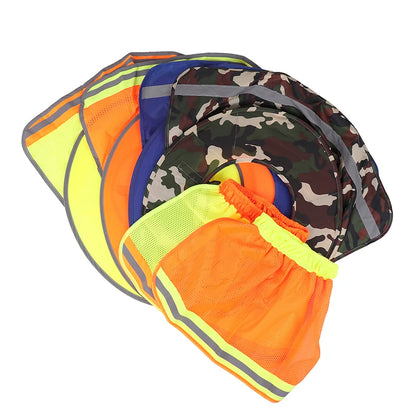 Attachable Sun Shade Hard Hat Brim with Neck Shield - High Visibility Reflective Stripe for Outdoor Safety