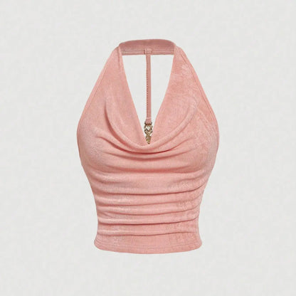 Elegant Women’s Halterneck Vest – Comfortable, Stylish Summer Top for Casual & Dressy Wear