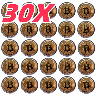 Casascius Bitcoin Commemorative Coin – Gold Plated BTC Metal Collector’s Edition with Protective Case