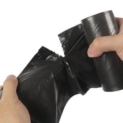 Black Disposable Garbage Bags 100/300/500PCS Roll – Heavy Duty Plastic Trash Bags for Kitchen, Bathroom & Travel Use