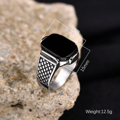 Men's High-Quality Stainless Steel Onyx Rings – Multiple Color Gemstone Styles – Professionally Factory Made Jewelry