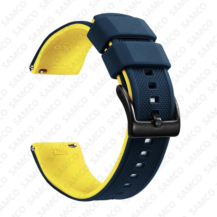 Premium Silicone Watch Band - Quick Release Rubber Replacement Strap for 18mm 20mm 22mm Watches