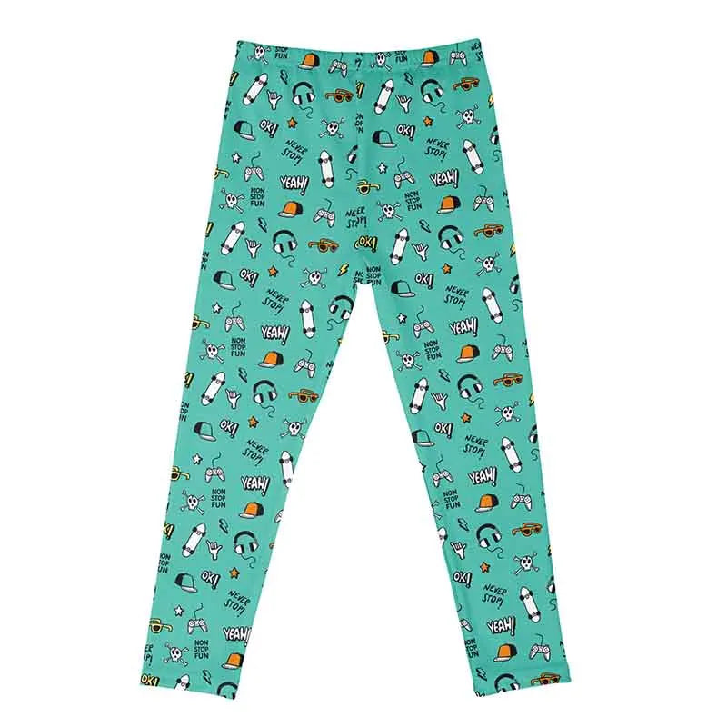 Kids Girls Cartoon Print Leggings – Soft Milk Silk Casual Stretch Sports Pants for Baby Girls Comfortable Trousers 4–12Y