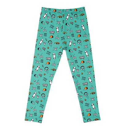 Kids Girls Cartoon Print Leggings – Soft Milk Silk Casual Stretch Sports Pants for Baby Girls Comfortable Trousers 4–12Y