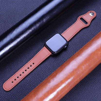Leather Band for Apple Watch Ultra 2 – Compatible 49mm/45mm/44mm/41mm/40mm/38mm, Wrist Bracelet Strap for iWatch Series 3–9, SE, 4, 5, 6, 7, 8 & 9
