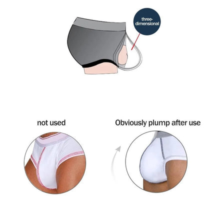 Men’s Padded Enhancer Briefs – Push-Up Front Pouch Sponge Insert Underwear for Shaping & Comfort Fit
