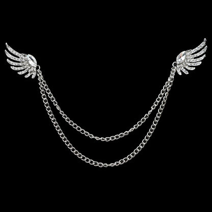 Fashion Gentleman Tassel Brooch – Men’s Suit & Shirt Lapel Pin with Chain, Pearl & Star for Wedding or Party