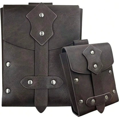 Medieval Belt & Pouch Accessory Set – Renaissance Viking Waist Bag, Wide Vintage Belt for Halloween, 1/2/3pcs