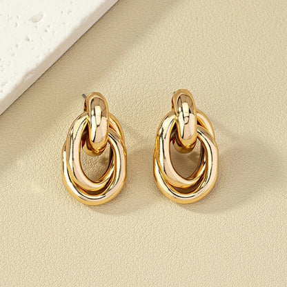 Gold & Silver Knot Hoop Earrings – Trendy Shiny Eardrop Jewelry for Women