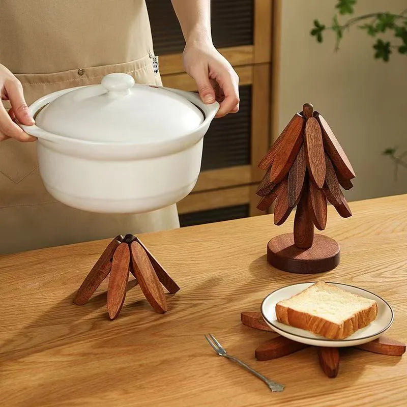 Tree Design Wooden Trivet – Decorative Heat-Resistant Table Mat & Pot Coaster