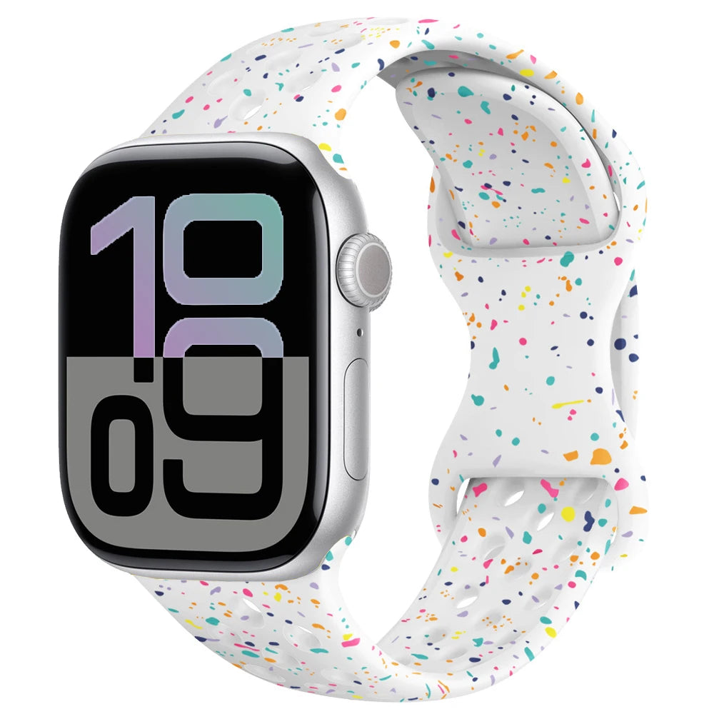 Silicone Apple Watch Strap - Breathable Wristband for Watch 11/10/9/8/7 Ultra 3/2 SE Series 49mm-41mm