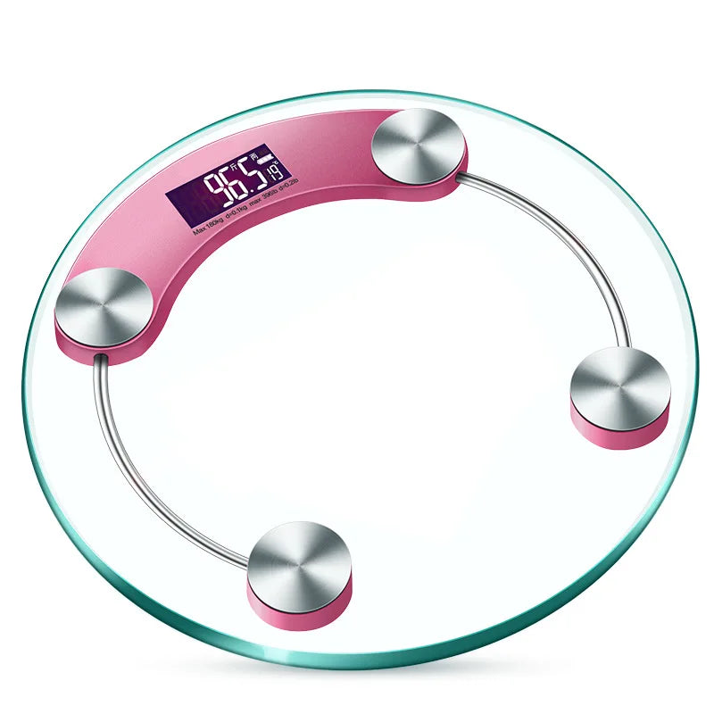 LCD Digital Bathroom Scale — Round High-Definition Body Weight Scale, 0.2-180KG Precision Electronic Floor Scale