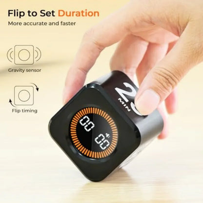 Rotating Pomodoro Timer Cube – Preset Flip Countdown Stopwatch for Study, Work, ADHD Focus, Kitchen & Productivity Tasks