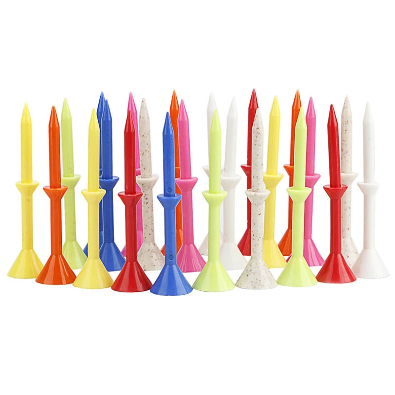 10Pcs 83mm Plastic Golf Tees – Nail Ball Wine Cup Design, Low Friction Anti-Side Spin Training Tees for Golf Practice