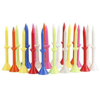 10Pcs 83mm Plastic Golf Tees – Nail Ball Wine Cup Design, Low Friction Anti-Side Spin Training Tees for Golf Practice