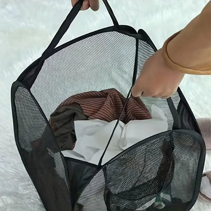 Mesh Pop-up Laundry Basket – Foldable Storage Basket for Dirty Clothes with Large Capacity
