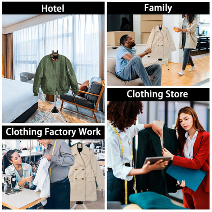 Telescopic Steamer Stand: Height Adjustable Rack for Effortless Garment Steaming - Foldable and Convenient Standing Hanger