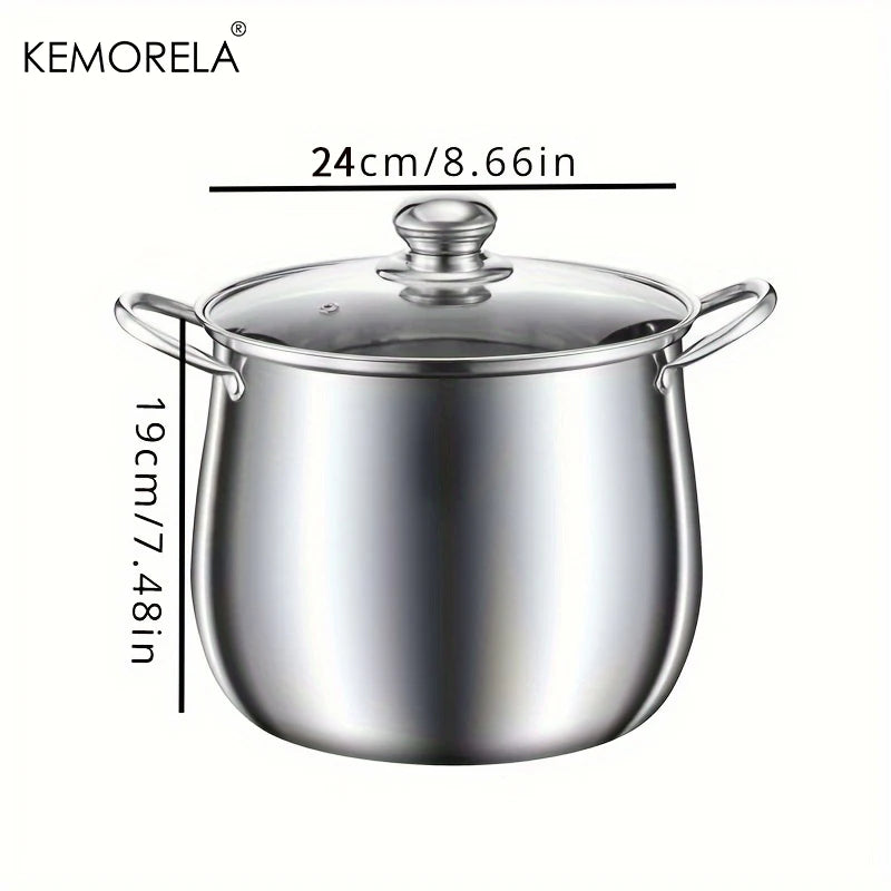 Large Stainless Steel Soup Pot – Universal Cooking Pot for Noodles, Stew & Chicken Soup