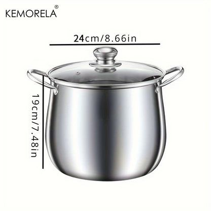Large Stainless Steel Soup Pot – Universal Cooking Pot for Noodles, Stew & Chicken Soup