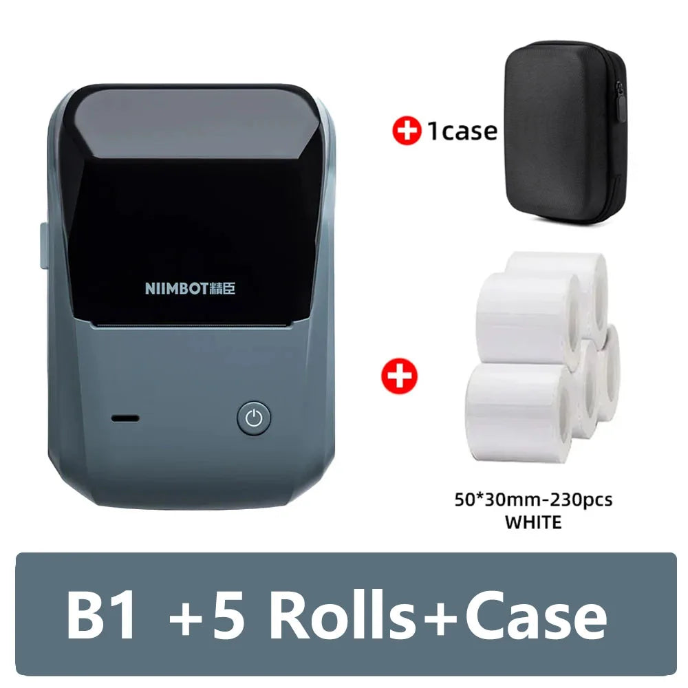 Niimbot B1 Portable Thermal Label Printer – Mini Bluetooth Pocket Sticker Maker, Self-Adhesive Tag & Price Printing Machine for Mobile Use