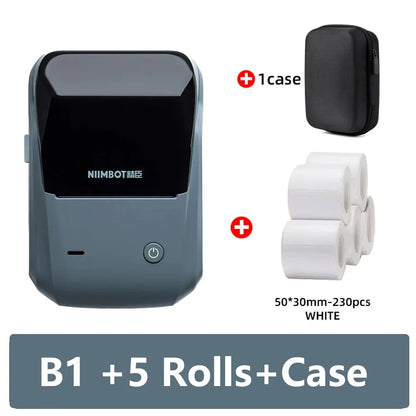 Niimbot B1 Portable Thermal Label Printer – Mini Bluetooth Pocket Sticker Maker, Self-Adhesive Tag & Price Printing Machine for Mobile Use