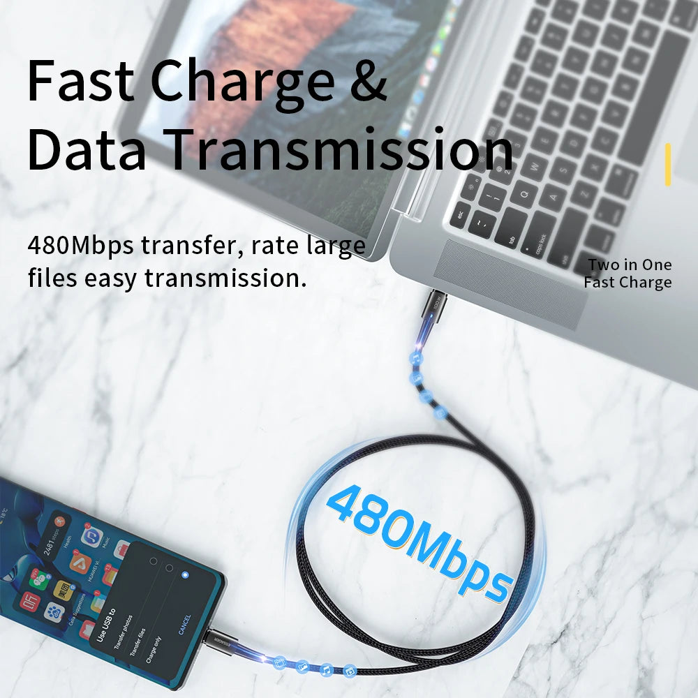 Essager USB-C Cable 100W PD QC 4.0 – Fast Charging Type-C Cable for MacBook Pro, Samsung, Xiaomi