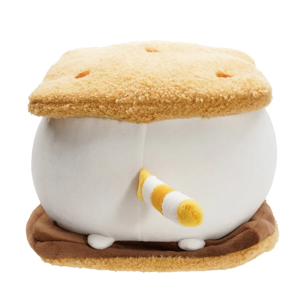 Kawaii Chocolate Cookie Fat Cat Plushie – Soft Stuffed Animal Pillow, Sleep Toy & Home Decoration for Kids, Birthday Gift