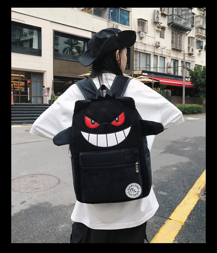 TAKARA TOMY Pokémon Gengar Backpack — Cute Cartoon School Bag for Kids, Student Gift Mochila