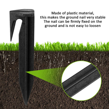 Garden Lawn Mower Ground Pegs - 100-300PCS Eco-Friendly Boundary Cable Stakes for Quick Installation