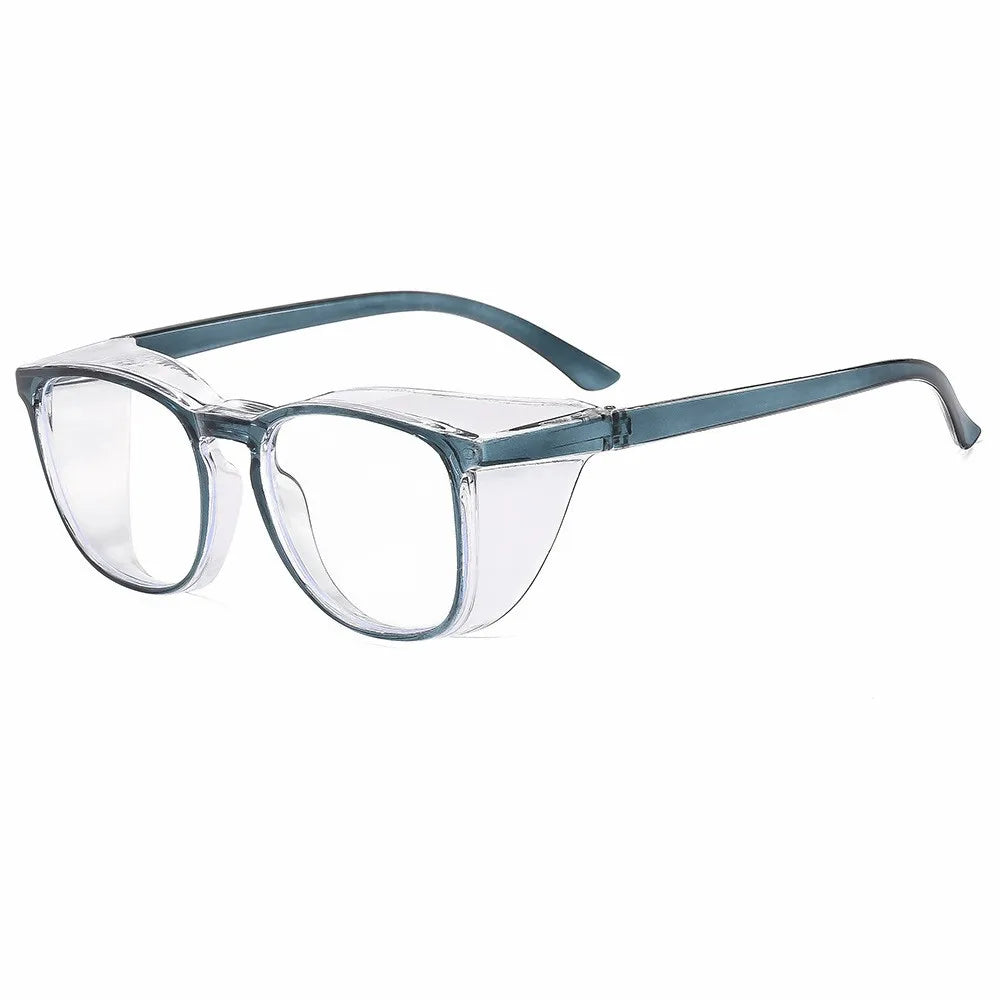 Clear Safety Glasses Anti-Fog Blue Light Blocking Square Frame Scratch Resistant Protective Work Eyewear for Men & Women Nurses