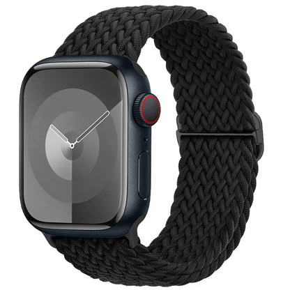 Braided Solo Loop Apple Watch Ultra Band – Elastic Nylon Adjustable Strap for iWatch SE, Series 3–9 (38mm–49mm) Bracelet Band