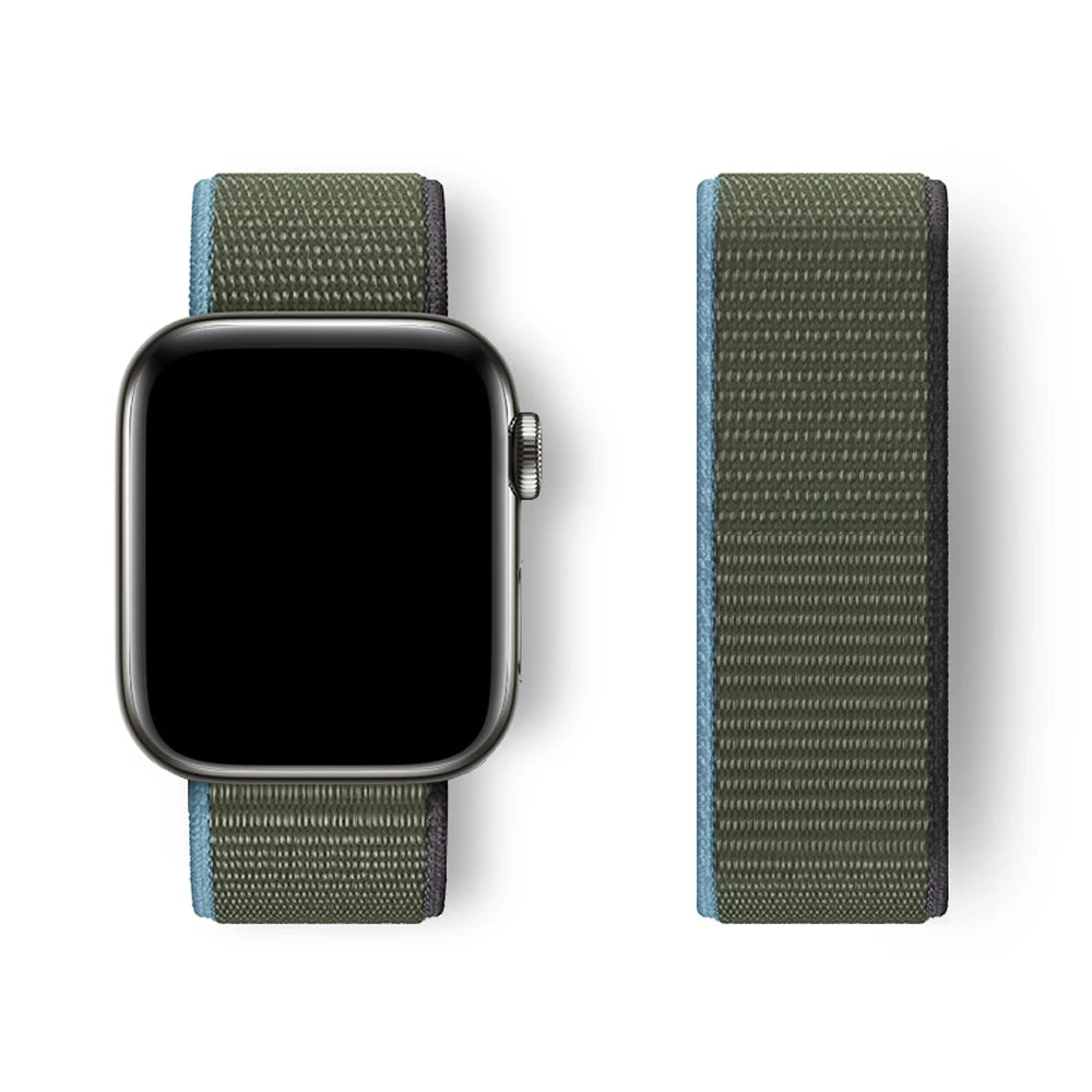 Sport Loop Strap for Apple Watch Band 40mm–49mm – Compatible with Series 3–10, SE & Ultra Adjustable Bracelet