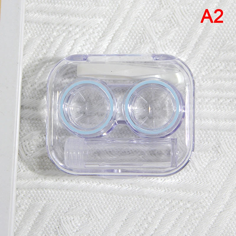 Portable Square Contact Lens Case – Travel Storage Container & Soaking Box in Solid Colors, Fashion Eye Care Accessories
