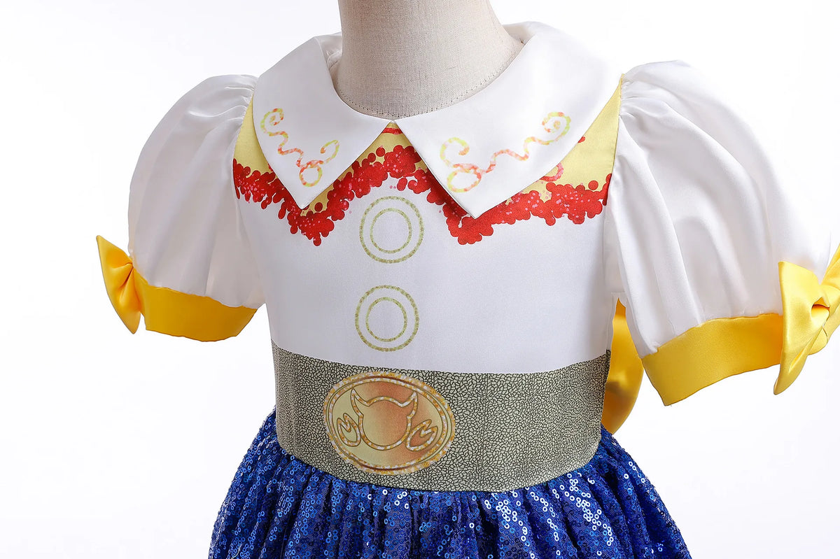 Jessie Cowgirl Costume Dress for Girls - Toy Story Inspired Halloween Cosplay Party Outfit