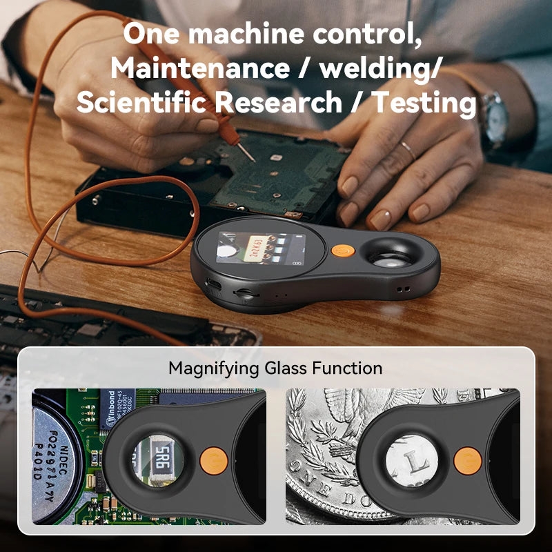 2.0 Inch 500X Digital Microscope - 1080P Video Coin Microscope with Magnifying Glass & 8 LEDs, for Electronics Repair, Windows/Mac