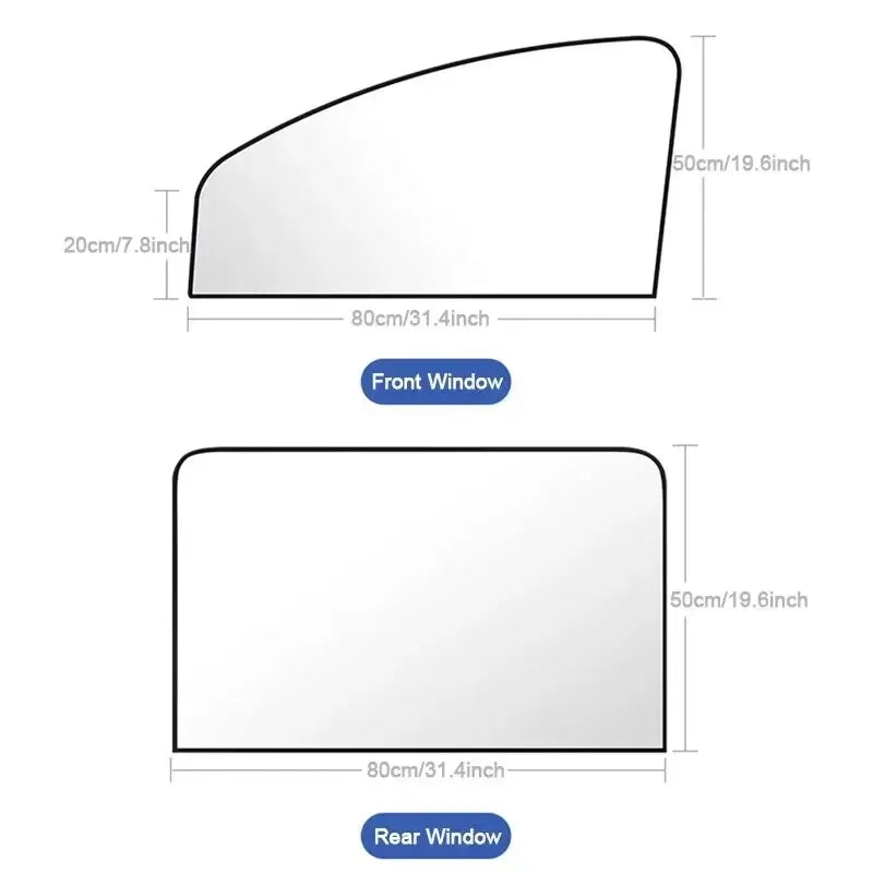 2PCS Magnetic Car Side Window Sun Shades – UV Protection Privacy Curtains, Anti-Glare Sunshade Covers for Front & Rear Windows