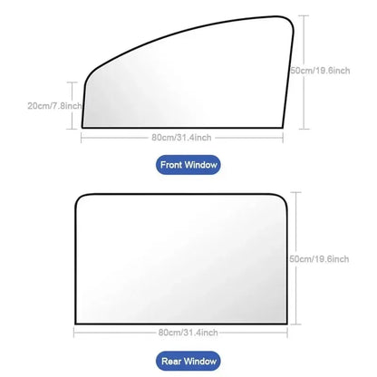 2PCS Magnetic Car Side Window Sun Shades – UV Protection Privacy Curtains, Anti-Glare Sunshade Covers for Front & Rear Windows