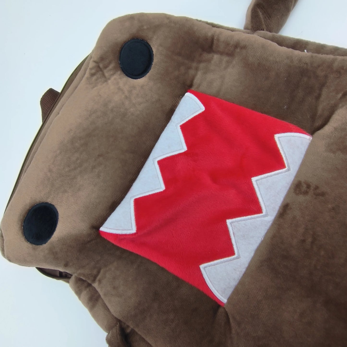 TreasuringU Domo Kun Plush Backpack – Cute Brown Stuffed Shoulder Bag for Women, Men & Kids
